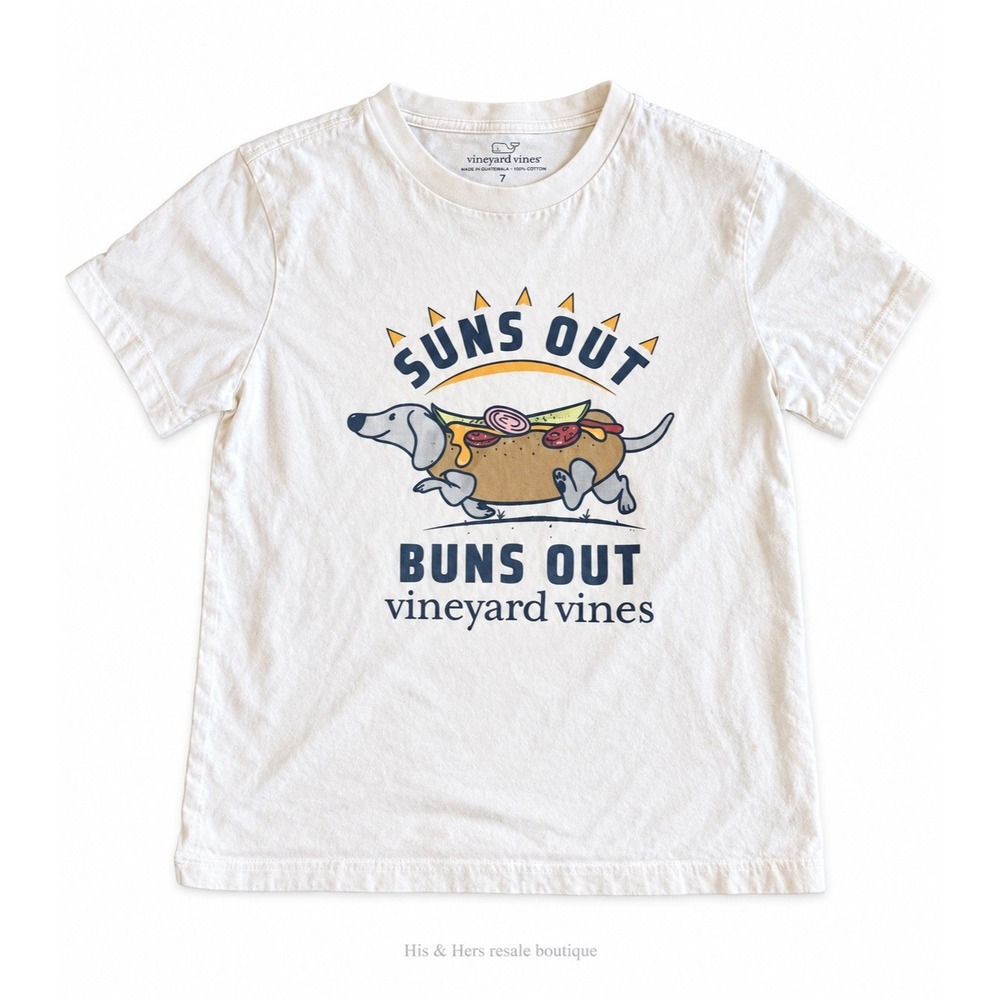 Vineyard Vines Kids Daschund Suns Out Buns Out T-Shirt Boys Size 7